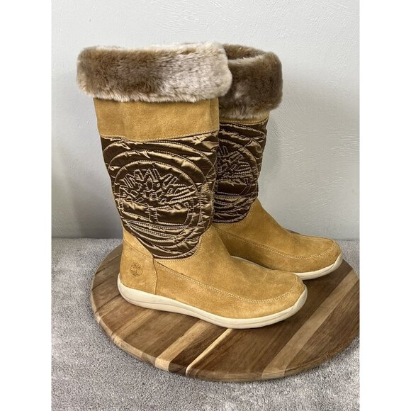 Timberland Shoes - Timberland Suede Pull Up Wheat Mid-Calf Boots  Women size 5.5